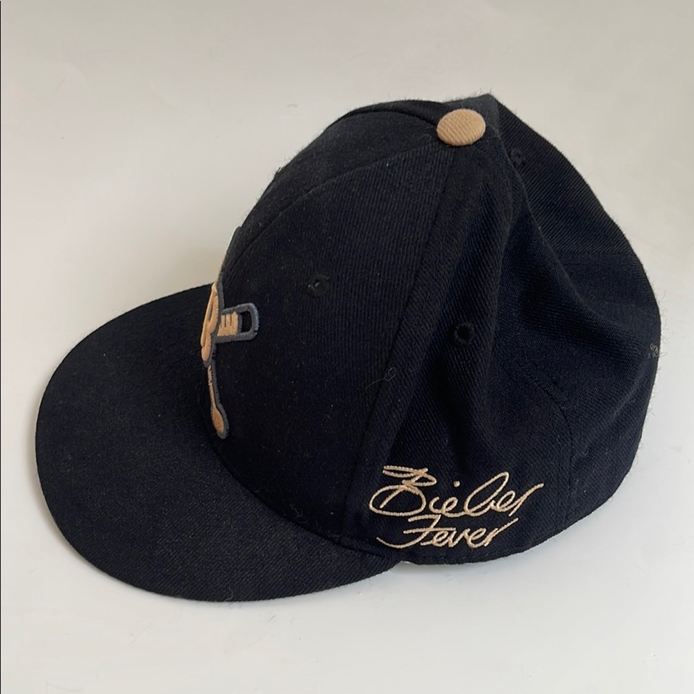 Justin Bieber Black and Tan Cap with Embroidered Design